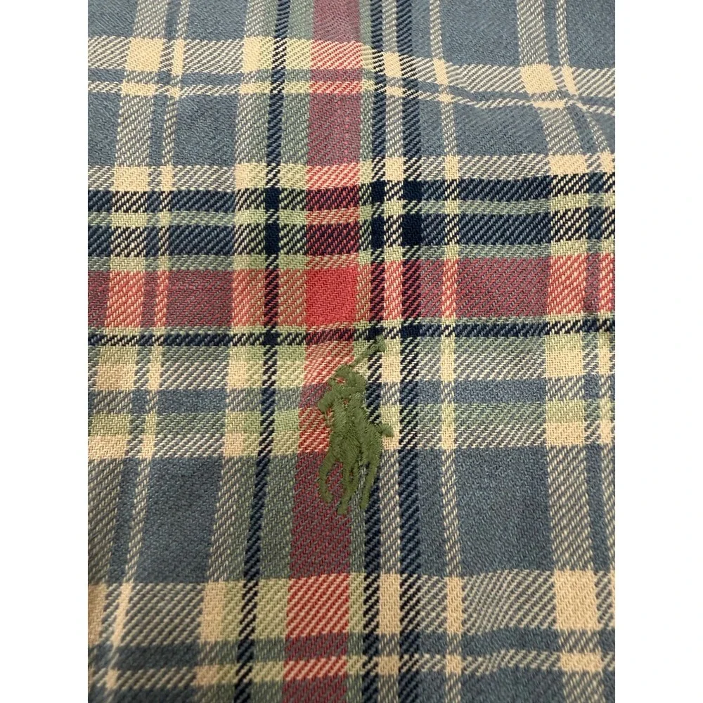 Ralph Lauren Classic Fit Plaid Button Down Shirt XXL Blue Red Cotton